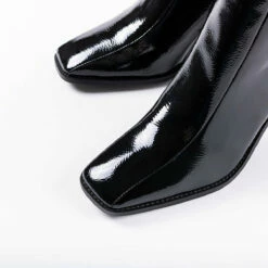 RAID Lenore Knee High Boot In Black Crinkle Patent -Raid London Sales Store lenore black 3