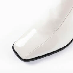 RAID Lenore Knee High Boot In Off White Crinkle Patent -Raid London Sales Store lenore white 3