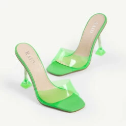 RAID Lily Heeled Mule In Green -Raid London Sales Store lily green 5