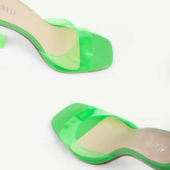 RAID Lily Heeled Mule In Green -Raid London Sales Store lily green 6