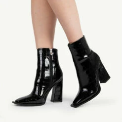 RAID Livvy Block Heeled Ankle Boot In Black Croc -Raid London Sales Store livvy black croc 2