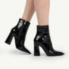 RAID Livvy Block Heeled Ankle Boot In Black Croc
