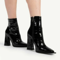 RAID Livvy Block Heeled Ankle Boot In Black Croc -Raid London Sales Store livvy black croc 5
