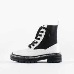 RAID Lorelle Chunky Hiker Boot In White -Raid London Sales Store lorelle white