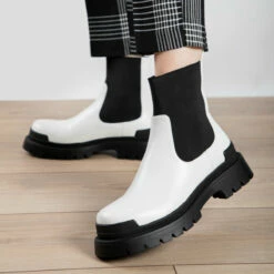 RAID Lyra Chunky Ankle Boot In White -Raid London Sales Store lyra white 2