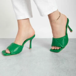 RAID Magick Heeled Mule In Green -Raid London Sales Store magic green 4