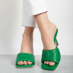 RAID Magick Heeled Mule In Green -Raid London Sales Store magic green 5