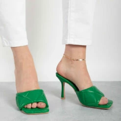RAID Magick Heeled Mule In Green -Raid London Sales Store magic green 6