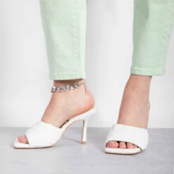 RAID Magick Heeled Mule In White -Raid London Sales Store magic white 4