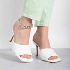 RAID Magick Heeled Mule In White -Raid London Sales Store magic white 5