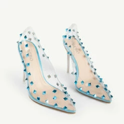 BEBO Mayra Perspex Court Shoe In Blue -Raid London Sales Store mayra blue 2