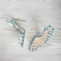 BEBO Mayra Perspex Court Shoe In Blue -Raid London Sales Store mayra blue 4