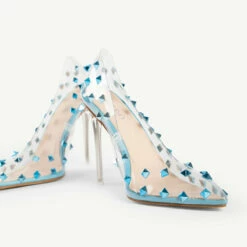 BEBO Mayra Perspex Court Shoe In Blue -Raid London Sales Store mayra blue 5