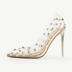 BEBO Mayra Perspex Court Shoe In Gold -Raid London Sales Store mayra gold 1