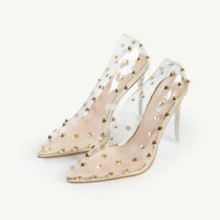 BEBO Mayra Perspex Court Shoe In Gold -Raid London Sales Store mayra gold 2