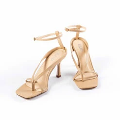 RAID Meeka Square Toe Post Sandal In Nude -Raid London Sales Store meeka nude 6926