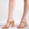 RAID Idella Heeled Mule In Nude