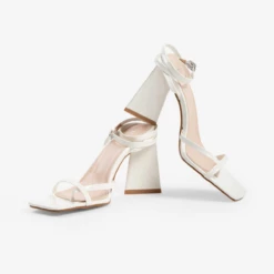 RAID Amora Lace Up Block Heel In White -Raid London Sales Store microsoftteams image 275