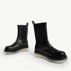 RAID Neville Chunky Boot In Black -Raid London Sales Store neville black pu 4