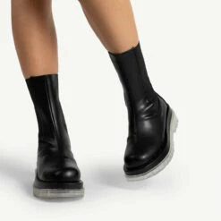 RAID Neville Chunky Boot In Black -Raid London Sales Store neville black pu 5