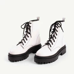 RAID Obey Chunky Hiker Boot In White -Raid London Sales Store obey white 2