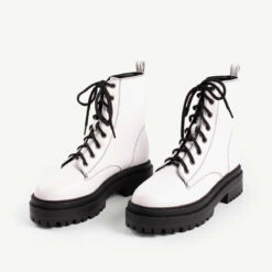 RAID Obey Wide Fit Chunky Hiker Boot In White -Raid London Sales Store obey white 2 1