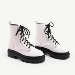RAID Obey Chunky Hiker Boot In White -Raid London Sales Store obey white 3
