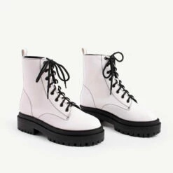 RAID Obey Wide Fit Chunky Hiker Boot In White -Raid London Sales Store obey white 3 1