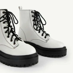 RAID Obey Wide Fit Chunky Hiker Boot In White -Raid London Sales Store obey white 6 2