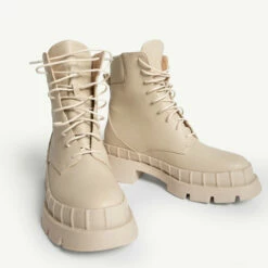 RAID Prestone Chunky Ankle Boot In Ecru -Raid London Sales Store prestone ecru 4