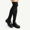 RAID Ranger Over The Knee Boot In Black Croc -Raid London Sales Store ranger balck croc knit 3