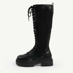RAID Reginal Lace Up Long Boot In Black -Raid London Sales Store reginal black 1