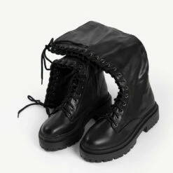 RAID Reginal Lace Up Long Boot In Black -Raid London Sales Store reginal black 5