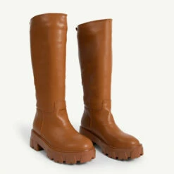 RAID Ryder Chunky Long Boot In Tan -Raid London Sales Store ryder tan 3