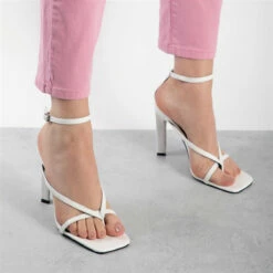 RAID Sabelle Strappy Heel In White -Raid London Sales Store sabelle white 2