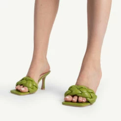 RAID Sandra Padded Mule In Apple Green -Raid London Sales Store sandra apple green 2
