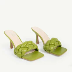 RAID Sandra Padded Mule In Apple Green -Raid London Sales Store sandra apple green 3