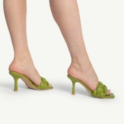 RAID Sandra Padded Mule In Apple Green -Raid London Sales Store sandra apple green 4
