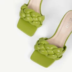 RAID Sandra Padded Mule In Apple Green -Raid London Sales Store sandra apple green 6