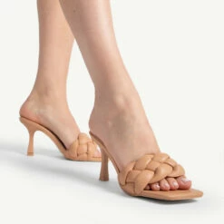 RAID Sandra Padded Mule In Beige -Raid London Sales Store sandra beige 3