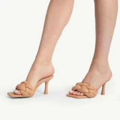 RAID Sandra Padded Mule In Beige -Raid London Sales Store sandra beige 5