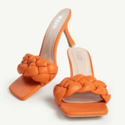 RAID Sandra Padded Mule In Orange -Raid London Sales Store sandra orange 4