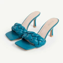 RAID Sandra Padded Mule In Teal -Raid London Sales Store sandra teal 2