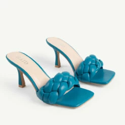 RAID Sandra Padded Mule In Teal -Raid London Sales Store sandra teal 3