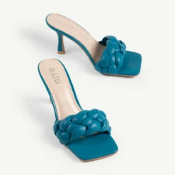RAID Sandra Padded Mule In Teal -Raid London Sales Store sandra teal 4