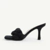 RAID Sandra Padded Mule In Black Towelling -Raid London Sales Store sandra towelling black 1 1 1