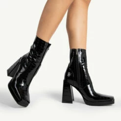 RAID Silonna Ankle Boot In Black Croc