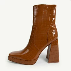 RAID Silonna Ankle Boot In Brown Croc -Raid London Sales Store silonna brown croc 1