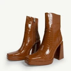 RAID Silonna Ankle Boot In Brown Croc -Raid London Sales Store silonna brown croc 2