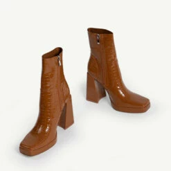 RAID Silonna Ankle Boot In Brown Croc -Raid London Sales Store silonna brown croc 5
